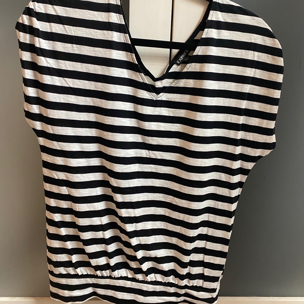 Express Black and White striped shirt